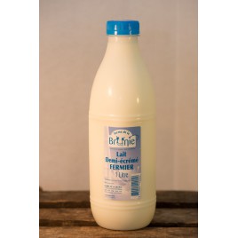 Lait demi écrémé pasteurisé Ferme de la Brunie