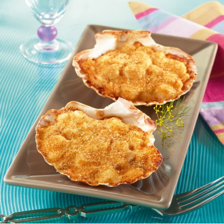 2 Coquilles St Jacques cuisinées à la Bretonne